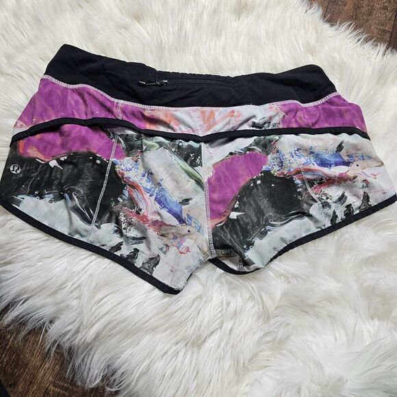 Lululemon Run: Speed Short, 4-Way Stretch, Size 12 - Pigment Wave Multi, Black - Picture 8 of 12